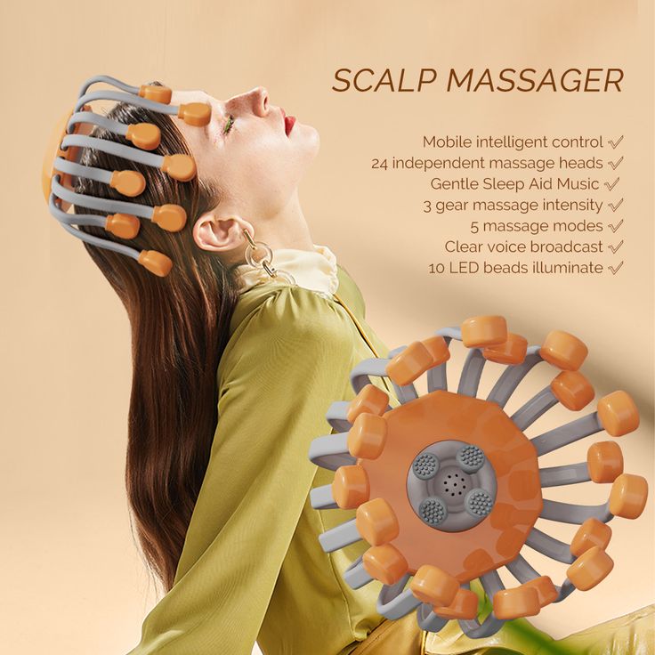 Electric Scalp Massager Head Massager Scalp with 20 Independent Massage Nodes – 5 Modes & 360° Adjustable Head Massager for Stress Relief, Scalp Relaxation, and Comfort