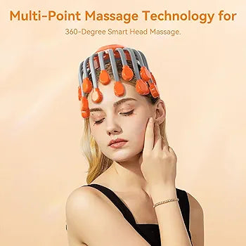 Electric Scalp Massager Head Massager Scalp with 20 Independent Massage Nodes – 5 Modes & 360° Adjustable Head Massager for Stress Relief, Scalp Relaxation, and Comfort