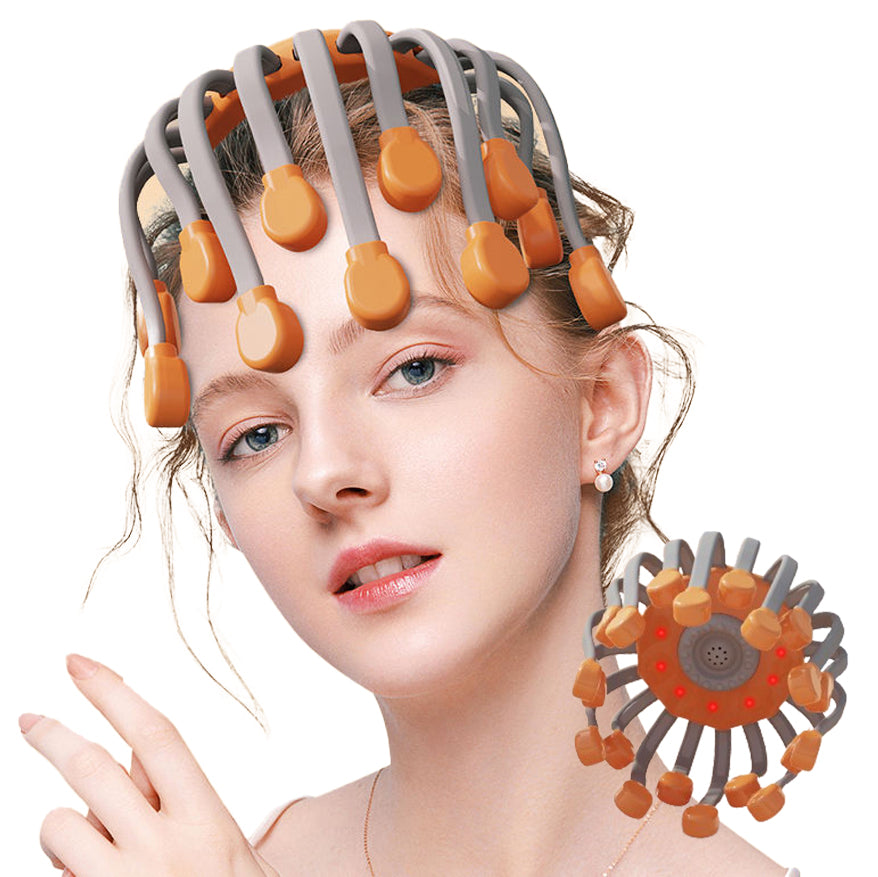Electric Scalp Massager Head Massager Scalp with 20 Independent Massage Nodes – 5 Modes & 360° Adjustable Head Massager for Stress Relief, Scalp Relaxation, and Comfort