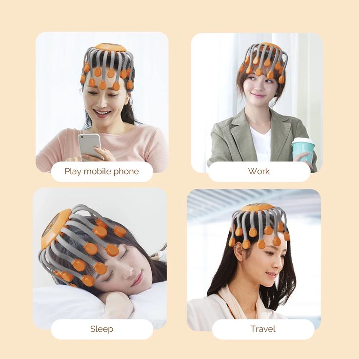 Electric Scalp Massager Head Massager Scalp with 20 Independent Massage Nodes – 5 Modes & 360° Adjustable Head Massager for Stress Relief, Scalp Relaxation, and Comfort