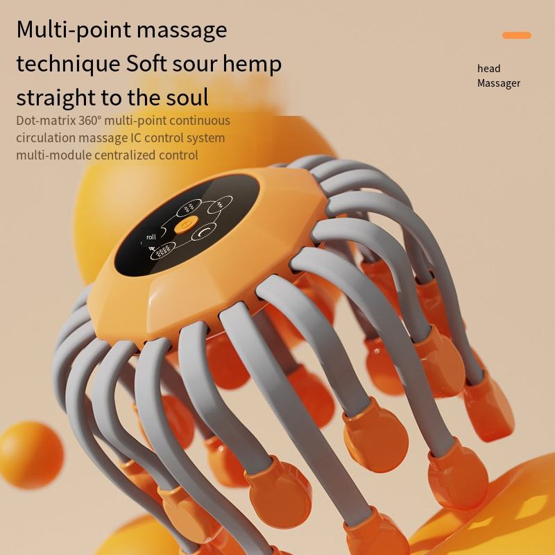 Electric Scalp Massager Head Massager Scalp with 20 Independent Massage Nodes – 5 Modes & 360° Adjustable Head Massager for Stress Relief, Scalp Relaxation, and Comfort