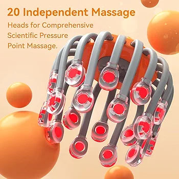 Electric Scalp Massager Head Massager Scalp with 20 Independent Massage Nodes – 5 Modes & 360° Adjustable Head Massager for Stress Relief, Scalp Relaxation, and Comfort