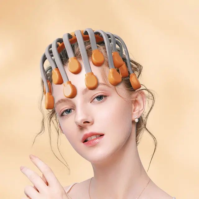 Electric Scalp Massager Head Massager Scalp with 20 Independent Massage Nodes – 5 Modes & 360° Adjustable Head Massager for Stress Relief, Scalp Relaxation, and Comfort