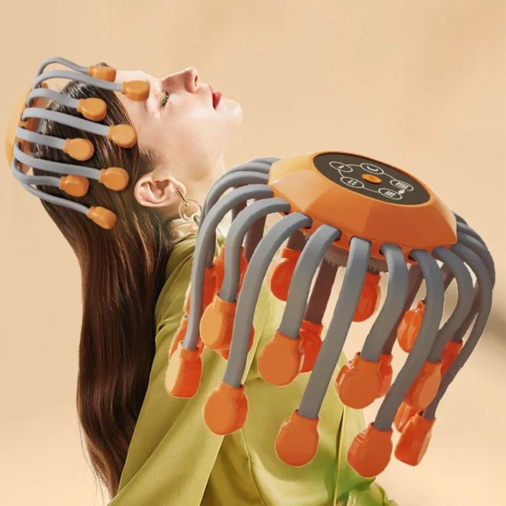 Electric Scalp Massager Head Massager Scalp with 20 Independent Massage Nodes – 5 Modes & 360° Adjustable Head Massager for Stress Relief, Scalp Relaxation, and Comfort